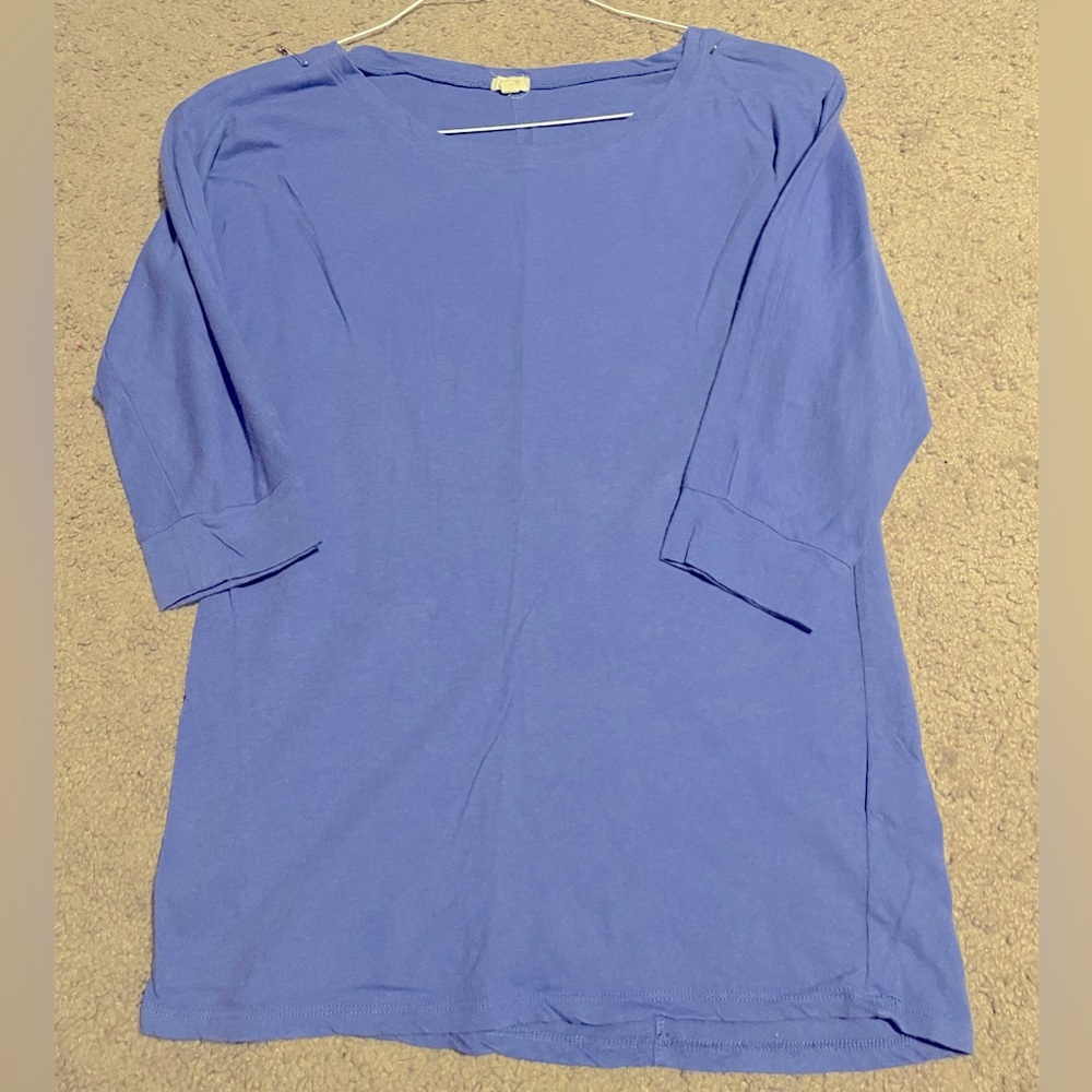 J. CREW FACTORY PERIWINKLE 3/4 SLEEVE SHIRT